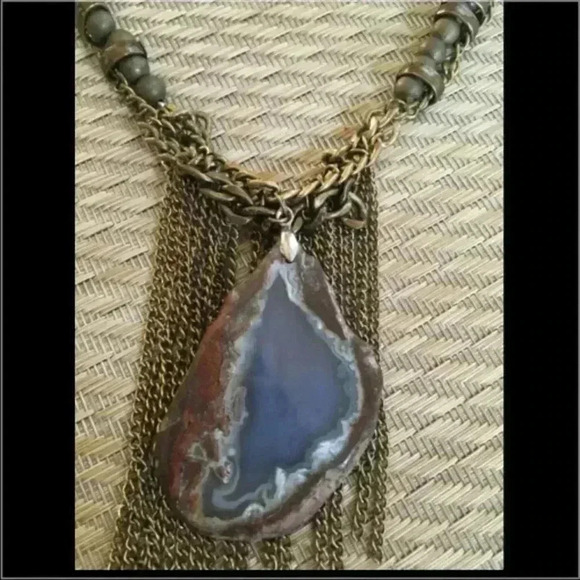 Handmade stone multi chain necklace - Picture 5 of 8